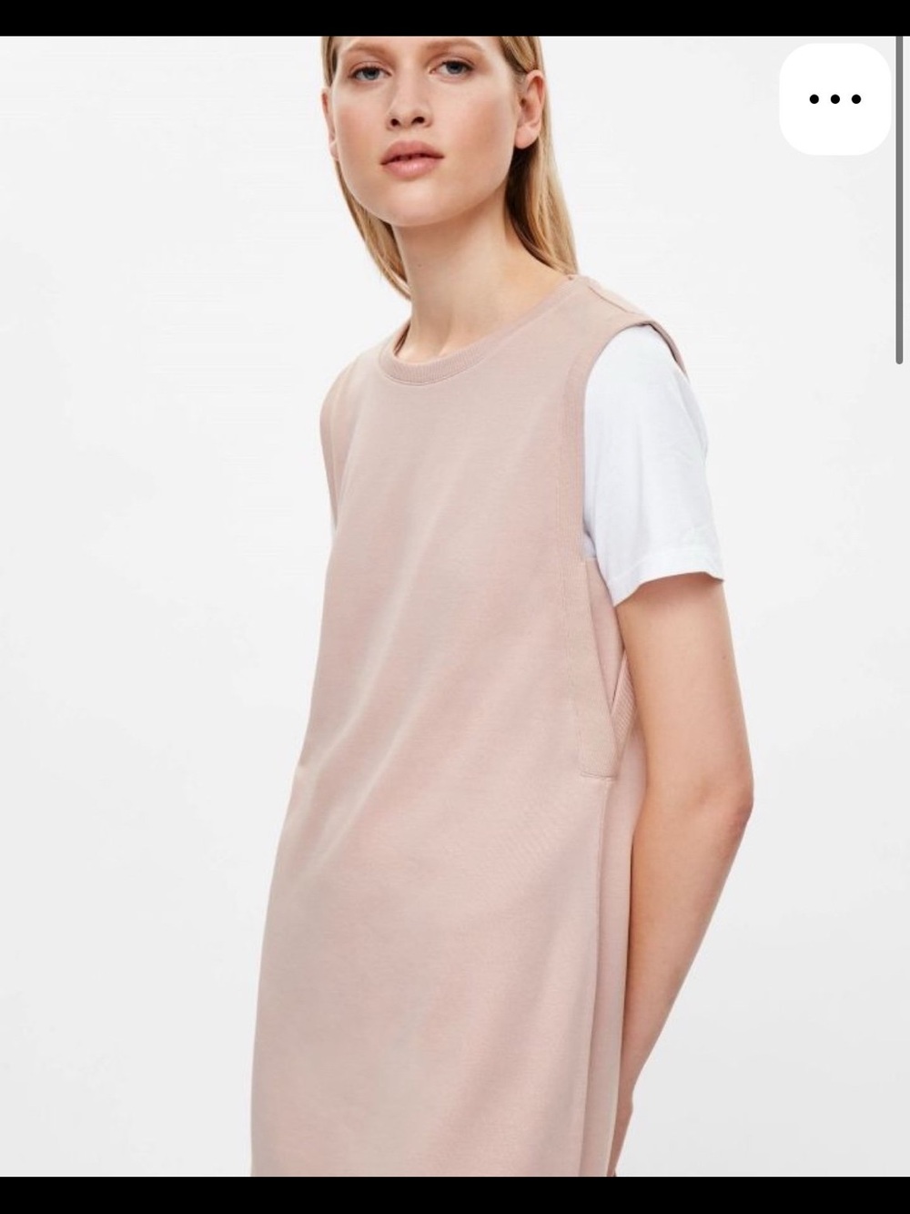LN COS Blush Pink Sleeveless Cotton Lyocell Shift Dress